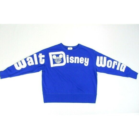 Walt Disney World Blue Womens Medium Shirt Long Sleeve‎ Silver Spellout - Picture 1 of 8